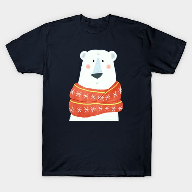 Polar Bear with scarf T-Shirt by julianamotzko